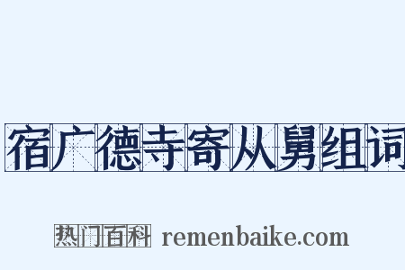 宿广德寺寄从舅组词是什么意思的图片